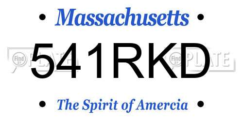 541RKD Massachusetts License Plate