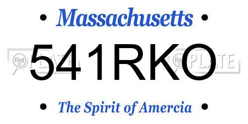 541RKO Massachusetts License Plate