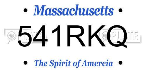 541RKQ Massachusetts License Plate