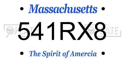 541RX8 Massachusetts License Plate