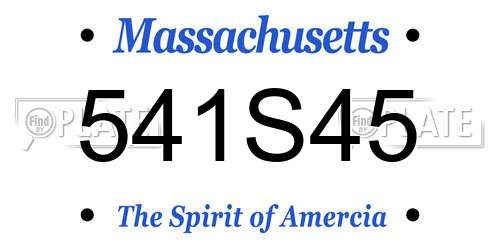 541S45 Massachusetts License Plate