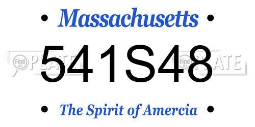 541S48 Massachusetts License Plate
