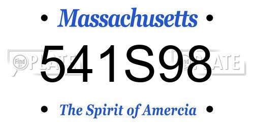 541S98 Massachusetts License Plate