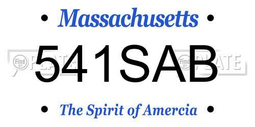 541SAB Massachusetts License Plate