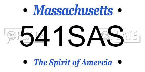 541SAS Massachusetts License Plate