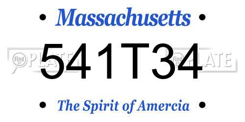541T34 Massachusetts License Plate