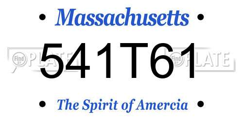 541T61 Massachusetts License Plate