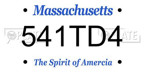 541TD4 Massachusetts License Plate