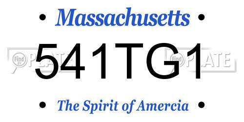 541TG1 Massachusetts License Plate