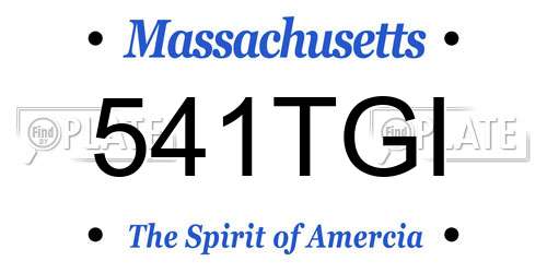 541TGI Massachusetts License Plate