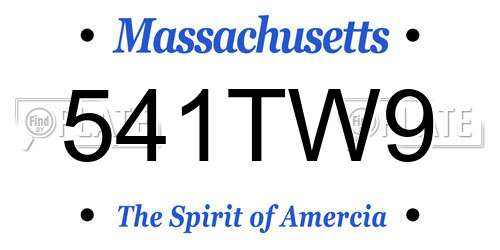 541TW9 Massachusetts License Plate