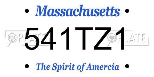 541TZ1 Massachusetts License Plate