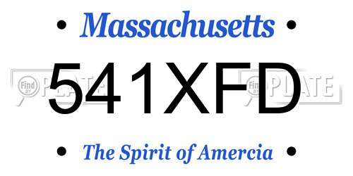 541XFD Massachusetts License Plate
