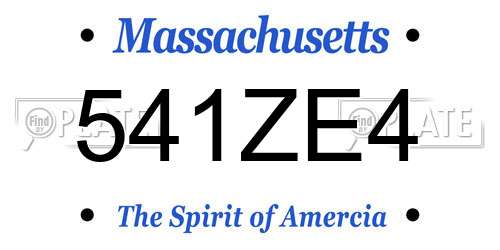 541ZE4 Massachusetts License Plate