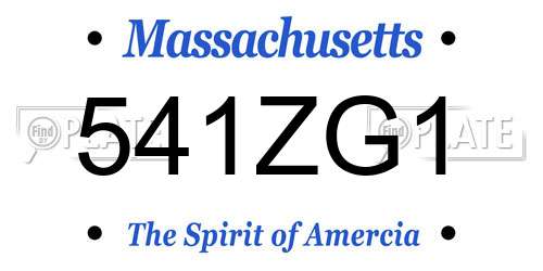 541ZG1 Massachusetts License Plate