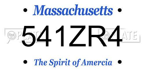 541ZR4 Massachusetts License Plate