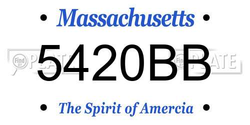 5420BB Massachusetts License Plate
