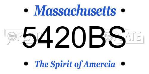 5420BS Massachusetts License Plate
