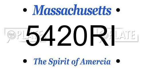 5420RI Massachusetts License Plate