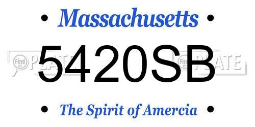 5420SB Massachusetts License Plate
