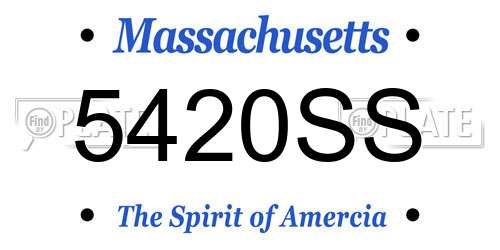 5420SS Massachusetts License Plate