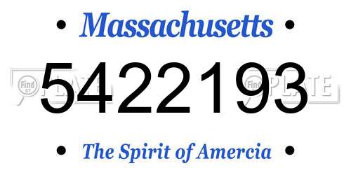 5422193 Massachusetts License Plate