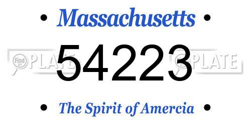 54223 Massachusetts License Plate