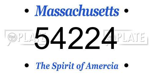 54224 Massachusetts License Plate