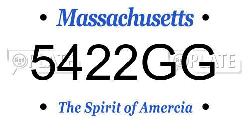 5422GG Massachusetts License Plate