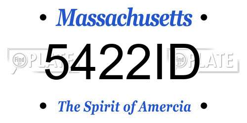 5422ID Massachusetts License Plate