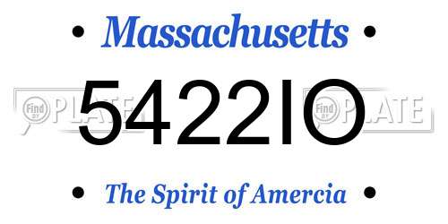 5422IO Massachusetts License Plate