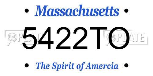 5422TO Massachusetts License Plate