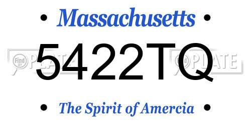 5422TQ Massachusetts License Plate
