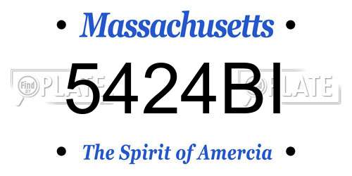 5424BI Massachusetts License Plate