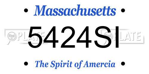 5424SI Massachusetts License Plate