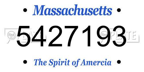 5427193 Massachusetts License Plate