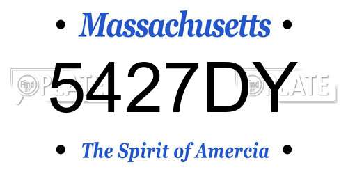 5427DY Massachusetts License Plate