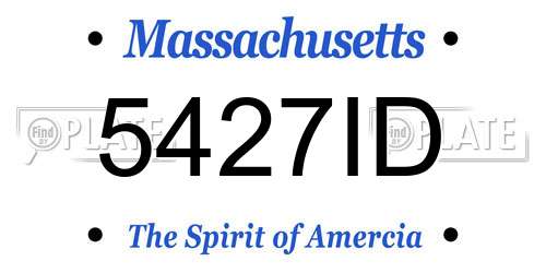5427ID Massachusetts License Plate