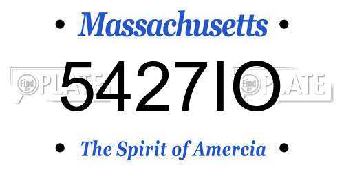 5427IO Massachusetts License Plate