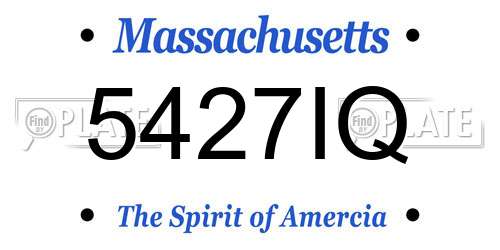 5427IQ Massachusetts License Plate