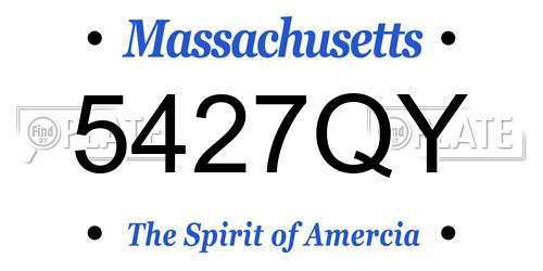 5427QY Massachusetts License Plate