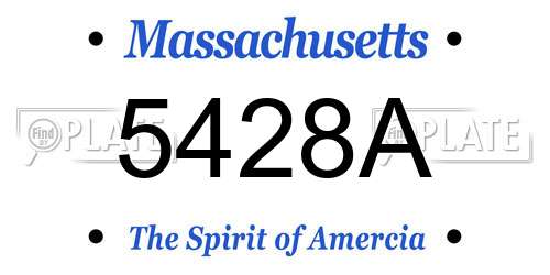5428A Massachusetts License Plate