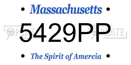 5429PP Massachusetts License Plate