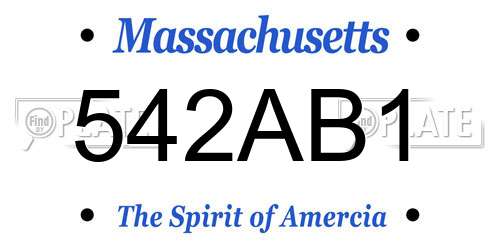 542AB1 Massachusetts License Plate