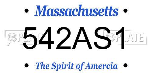 542AS1 Massachusetts License Plate