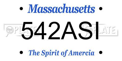 542ASI Massachusetts License Plate