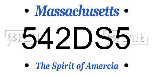 542DS5 Massachusetts License Plate