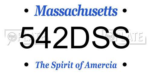 542DSS Massachusetts License Plate