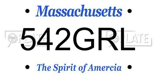 542GRL Massachusetts License Plate