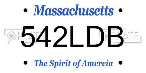 542LDB Massachusetts License Plate
